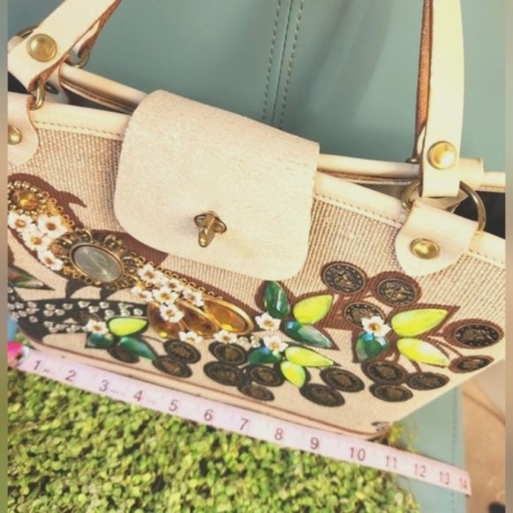 60s ENID COLLINS Texas MONEY TREE Bird Coins Flowers Collector Bag Purse EUVC - Picture 14 of 16